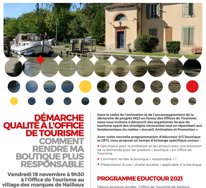 Programme Eductour boutique Nailloux Démarche Qualité 19 novembre CRTL Occitanie - Ingénierie de l'offre