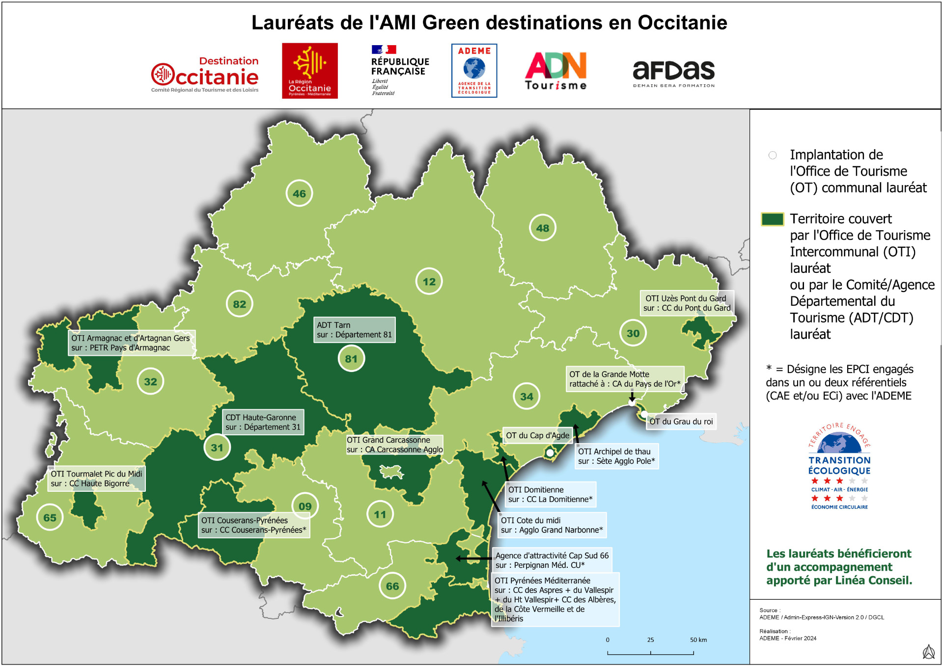 Carte lauréats AMI Green Destinations