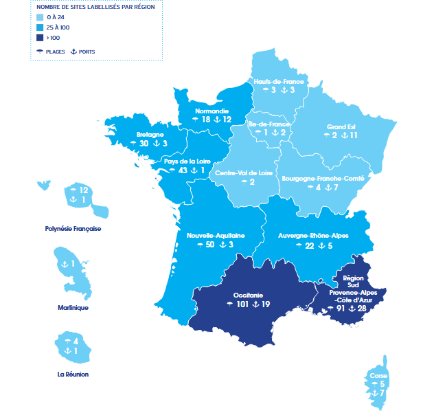 carte lauréats pavillon bleu 2025