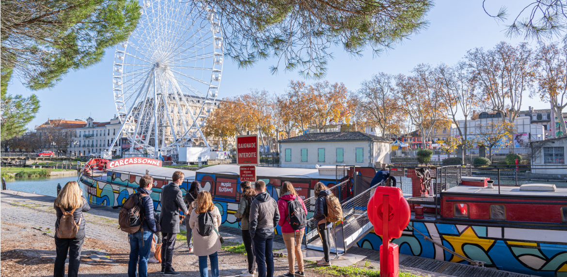 Visite de Carcassonne, grande roue, péniche ©Guillaume Payen - CRTL Occitanie