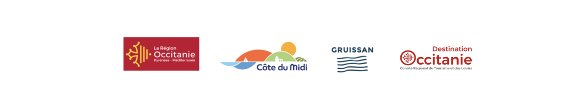 logos©Régionoccitanie ,CRTL occitanie, OT Côte du Midi, OT Gruissan
