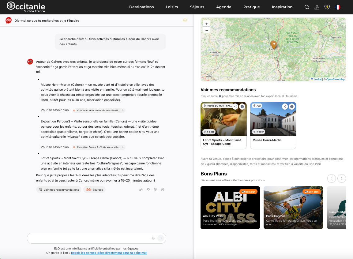 Moteur de réponse ELO / Espace consersationnel